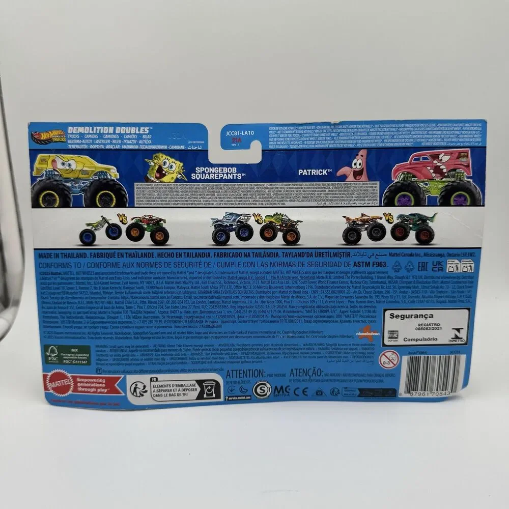 Hot Wheels SpongeBob SquarePants Patrick Demolition Doubles Monster Trucks